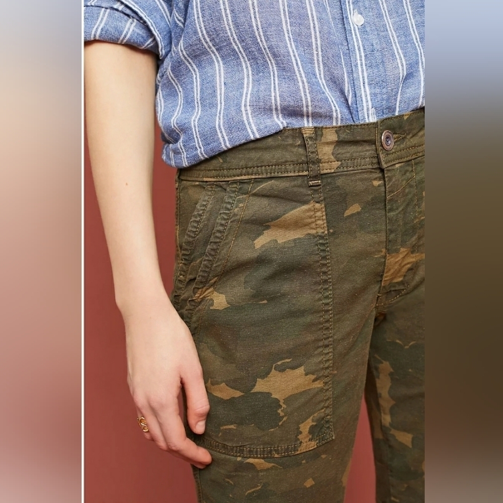 Women's Antropología Maeve Wanderer Camo Utility Pants, Size 29P